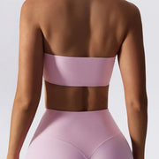 Strapless Padded Yoga Sports Bra Contour Silhouette
