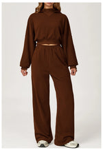 Load image into Gallery viewer, Luxurious 2 Piece Hooded Sweat Shirt Set Winter Wear Cotton
