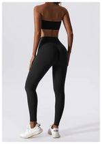 Load image into Gallery viewer, Strapless Padded Yoga Sports Bra Contour Silhouette
