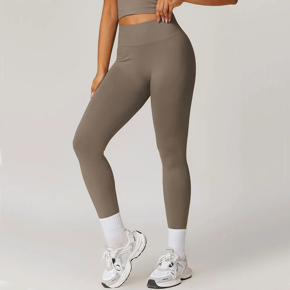 Seamless High Waist Studio Leggings With Breathable Fabric