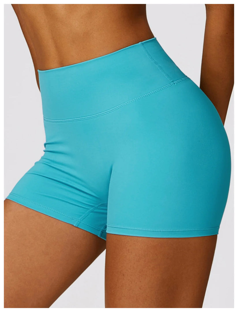 Luxurious Breathable High Waist Contour Yoga Shorts Nylon