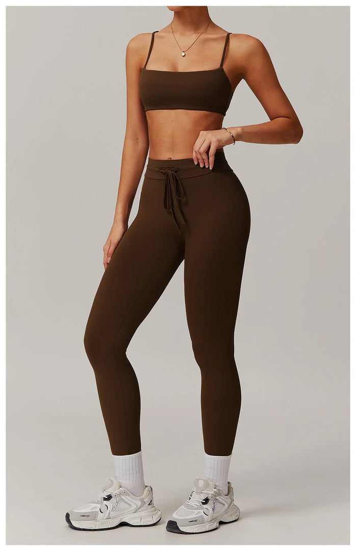Contour High Waist Drawstring Sculpt Leggings Performance