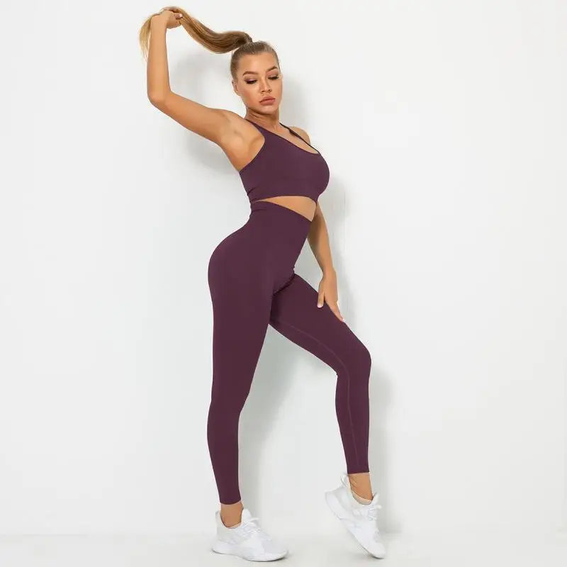 Seamless Contour Two Piece Yoga Set Performance Wear