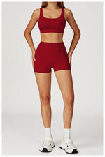 Load image into Gallery viewer, Two-Piece Contoured Breathable Yoga Set Leggings Silhouette
