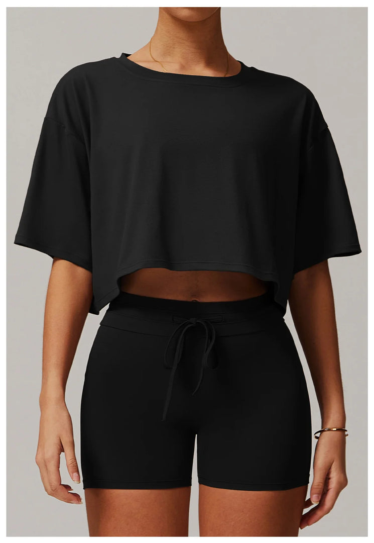 Moisture Wicking Luxe Contour Yoga Top Short Sleeve