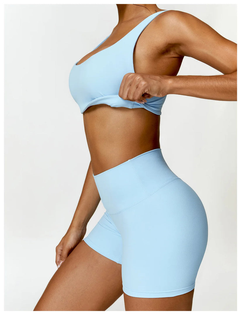 Seamless Two Piece Yoga Set Contour Silhouette Leggings