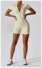 Load image into Gallery viewer, Seamless Contour Zippered Yoga Bodysuit Performance
