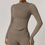 Load image into Gallery viewer, Zippered Performance Long-Sleeve Top Moisture-Wicking
