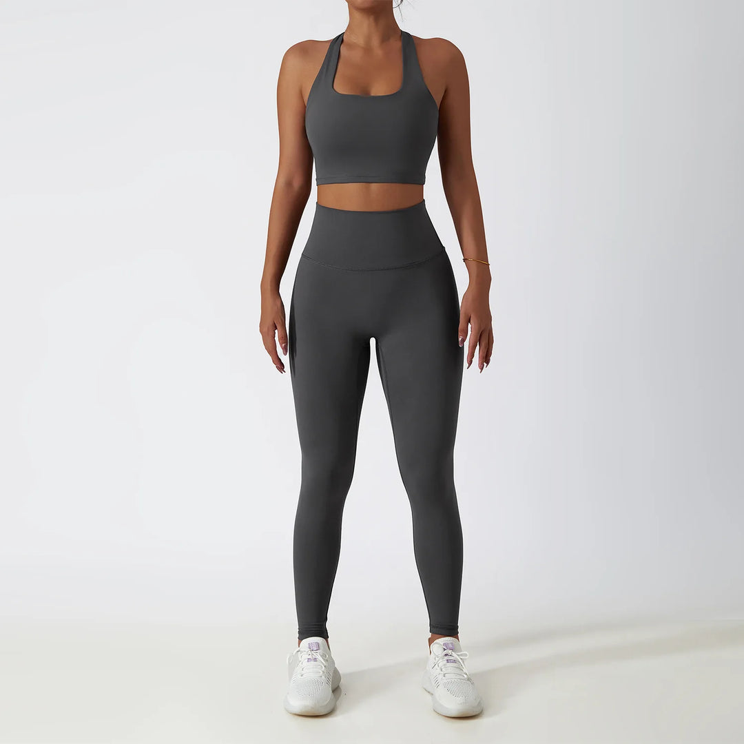 2 Piece Contouring Sculpted Yoga Ensemble Performance