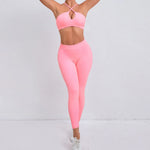 Load image into Gallery viewer, Two Piece Ribbed Seamless Studio Yoga Set Cross Back
