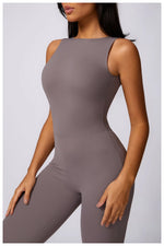 Load image into Gallery viewer, Sculpted Yoga Jumpsuit Ultra Breathable Nylon Knit Fabric
