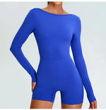 Load image into Gallery viewer, Backless Luxe Long Sleeve Yoga Jumpsuit Silhouette Chic
