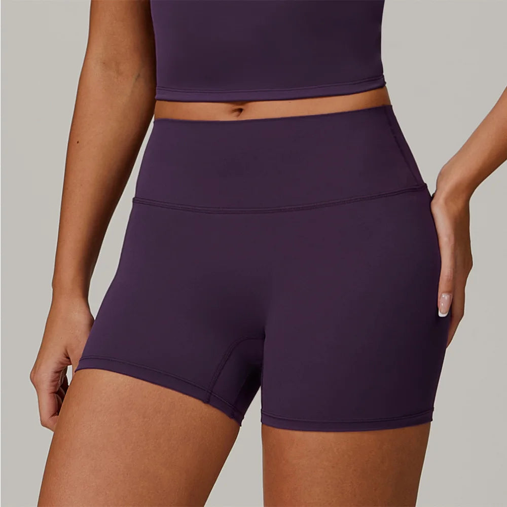 Running High Waist Contoured Scrunching Shorts Nylon