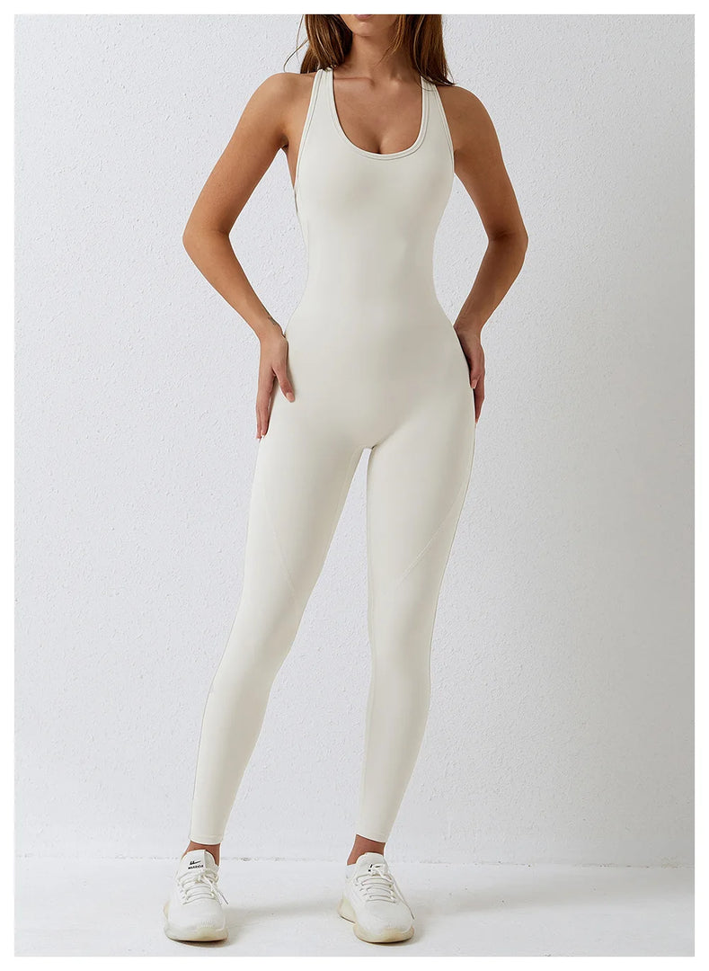 Seamless Contour Sculpt One Piece Yoga Bodysuit Set