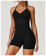 Load image into Gallery viewer, Breathable Contoured Halter Crop Sports Bra With Padding
