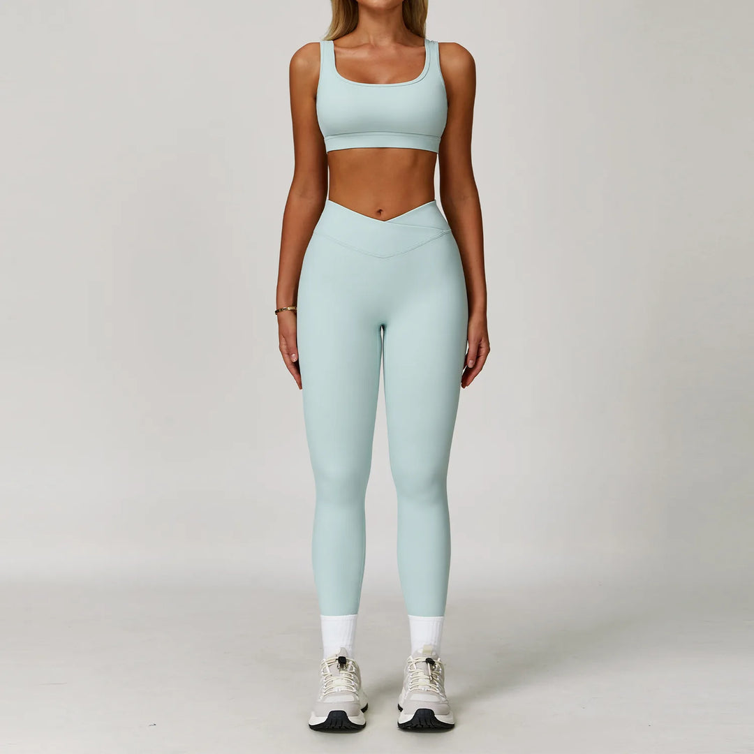 Premium Performance Knit Yoga Set With Contoured Leggings