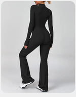 Load image into Gallery viewer, Zippered Contour Seamless Yoga Jump Suit Performance
