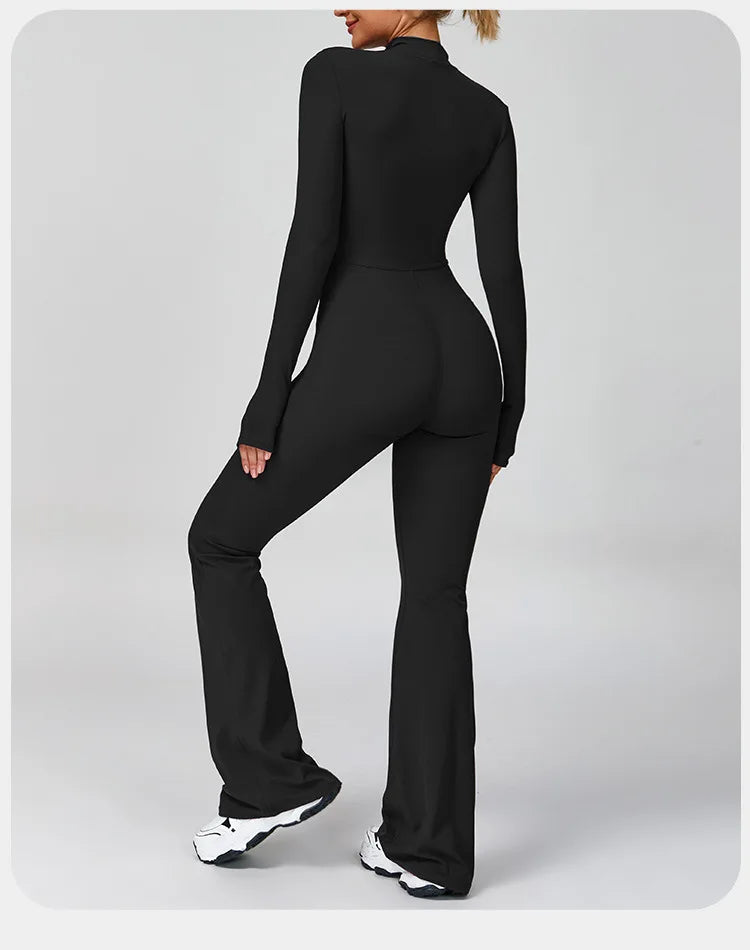 Zippered Contour Seamless Yoga Jump Suit Performance
