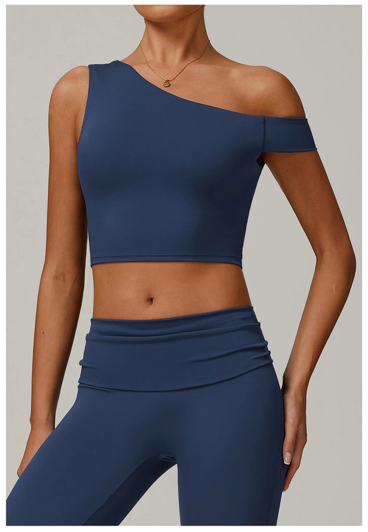 Breathable One Shoulder Sculpted Performance Contour Bra