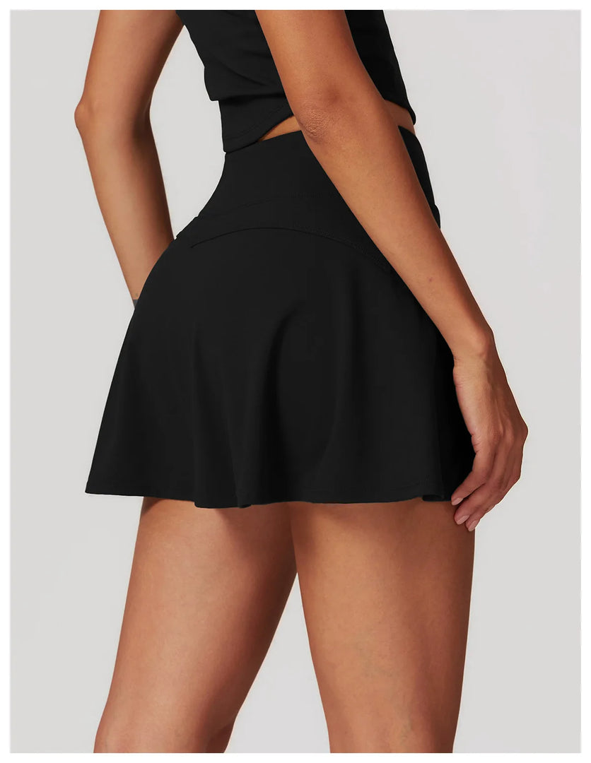 High Waist Contour Skirt Short Culotte Breathable Nylon