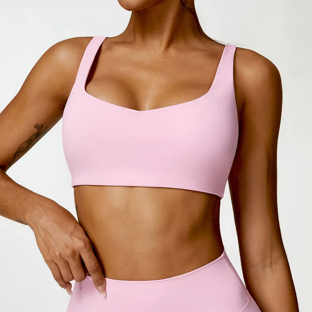 Contoured Padded Sling Seamless Sports Bra Quick Dry