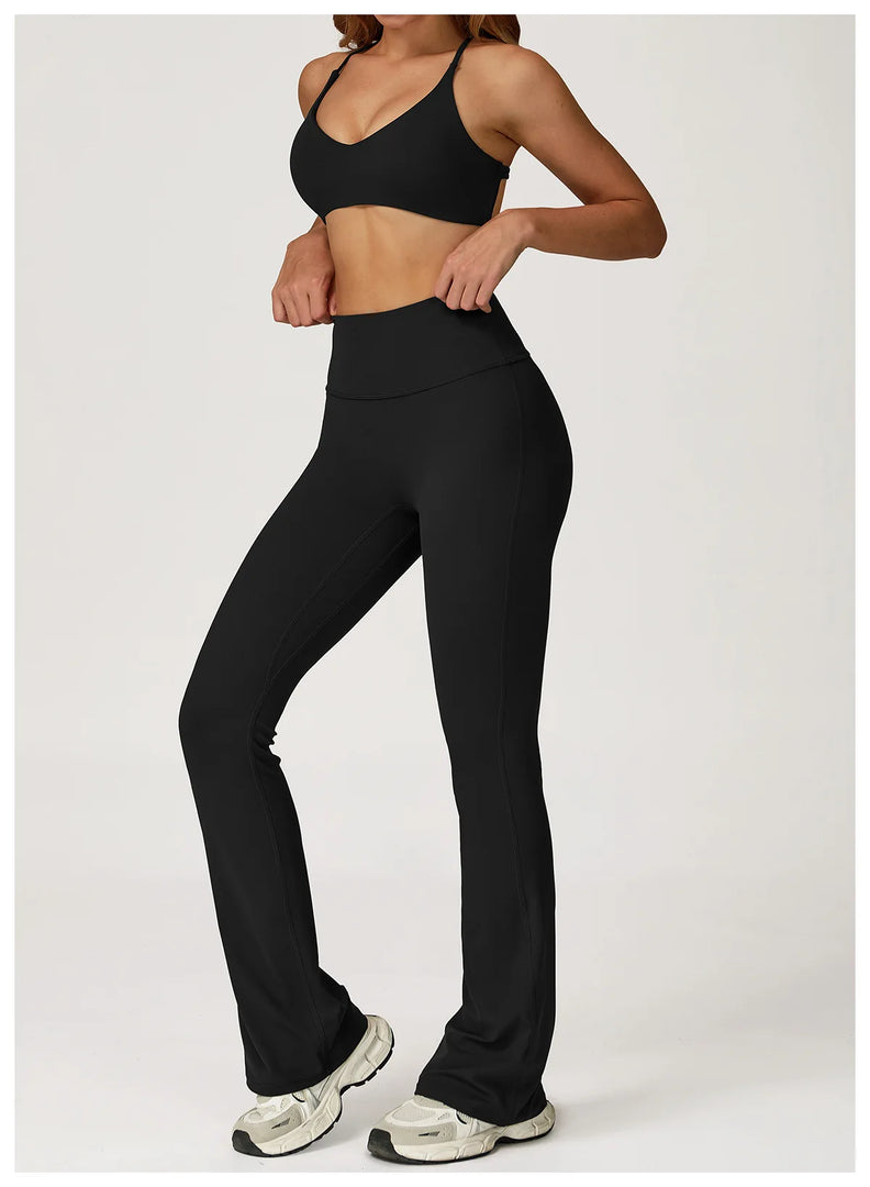 Soft Stretch Contour Two Piece Yoga Silhouette Leggings