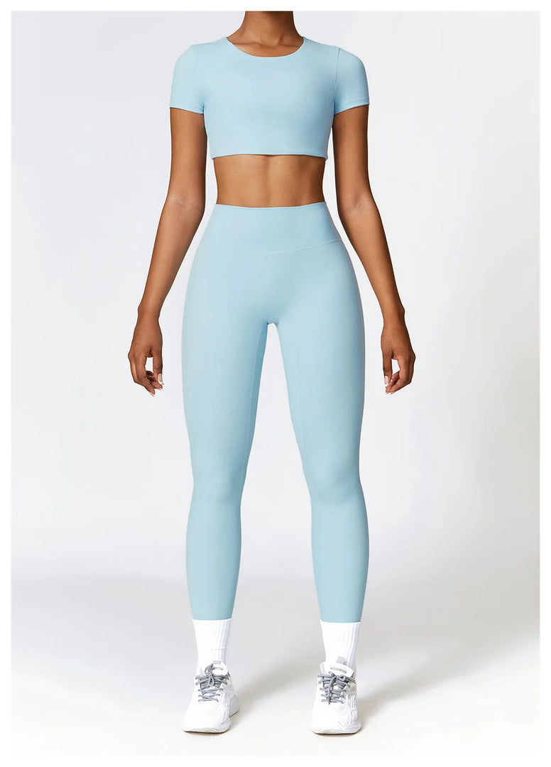 Seamless Contour Fit Yoga Crop Top Light Weight Nylon Knit