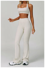 Load image into Gallery viewer, Ribbed Breathable Hanging Neck Sports Bra Performance
