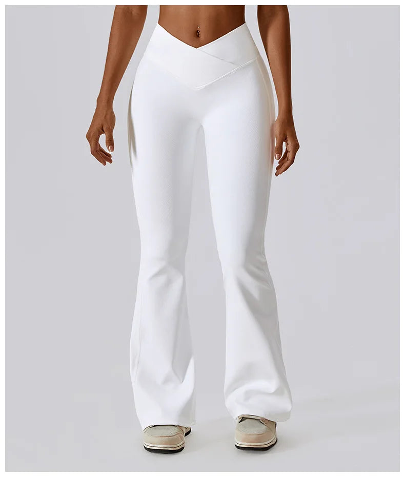 Contour High Waist Flare Leggings With Performance Wear