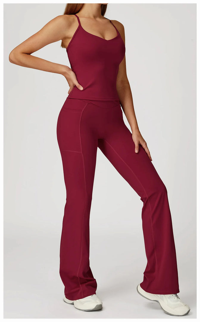 Two Piece Contoured Seamless Performance Athletic Set Nylon