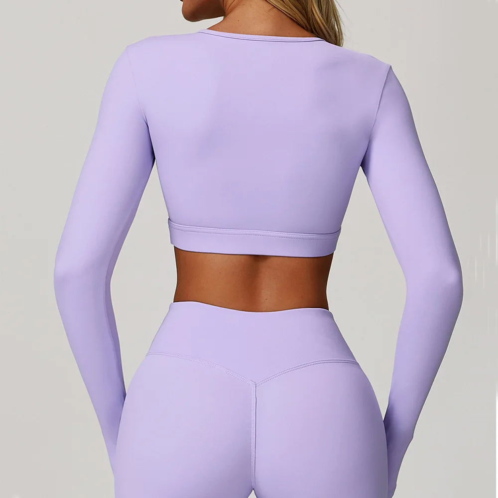 Sculpted Performance Long Sleeve Yoga Top Breathable