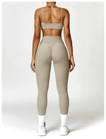 Load image into Gallery viewer, Seamless Two Piece Yoga Set Contour Silhouette Leggings
