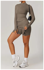 Load image into Gallery viewer, Zippered Performance Long-Sleeve Top Moisture-Wicking
