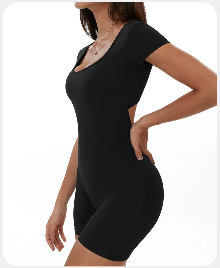 Backless Contour Jumpsuit Breathable Performance Nylon