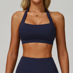 Load image into Gallery viewer, Ribbed Breathable Hanging Neck Sports Bra Performance
