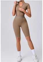 Load image into Gallery viewer, Seamless Zippered Contour Yoga Bodysuit for Performance
