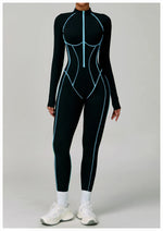 Load image into Gallery viewer, Premium Contour Seamless Breathable Jumpsuit With Front Zip
