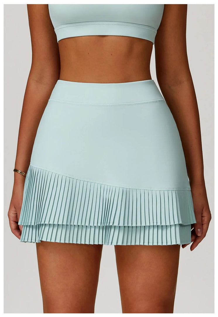 Elite Contoured Waist Pleated Tennis Skirt With Pockets