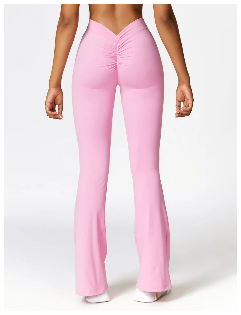Contoured Flared Leggings With High Waist Silhouette