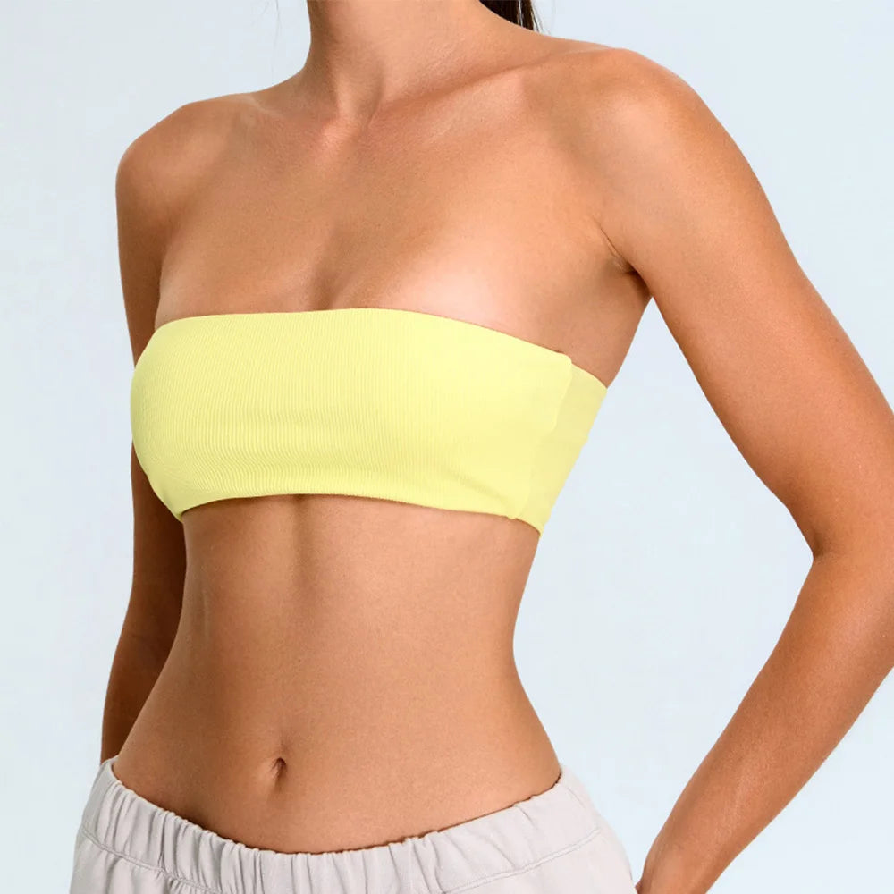 Strapless Moisture-Wicking Contour Yoga Bra for Performance