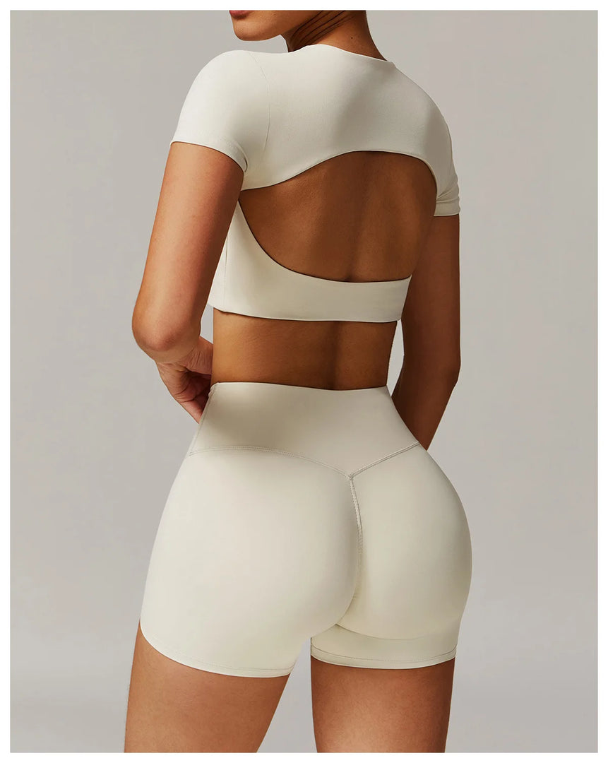 Contour Yoga Cropped Top Short Sleeve Performance Pro