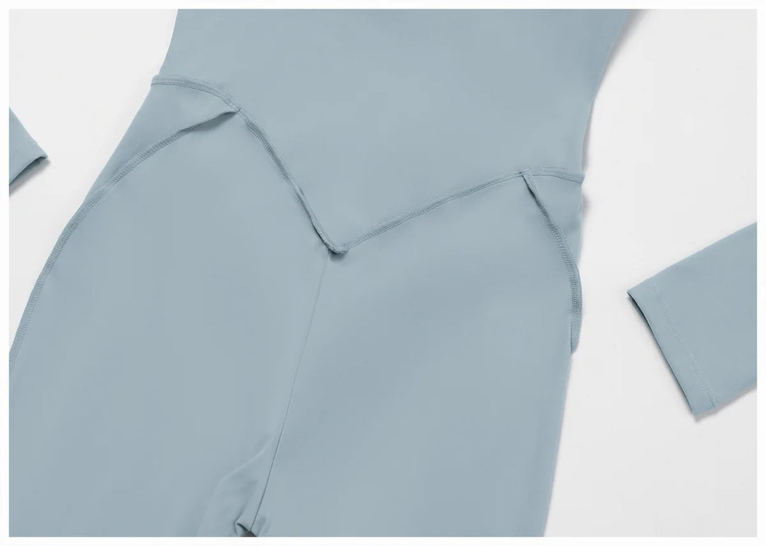 Seamless Zippered Yoga Jumpsuit With High Elasticity