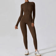 Zippered Contour Yoga Jumpsuit With Performance Gear