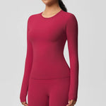 Load image into Gallery viewer, Luxurious Breathable Contoured Long Sleeve Yoga Top Nylon
