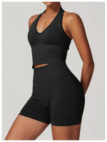 Load image into Gallery viewer, Luxurious Hanging Neck Seamless Sports Bra Nylon Spandex
