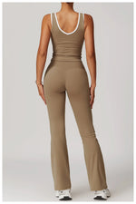 Load image into Gallery viewer, Breathable Two Piece Performance Yoga Set Contour Leggings
