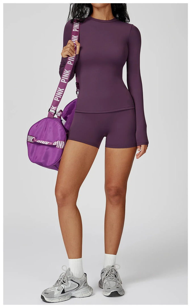 Luxurious Contour 2 Piece Yoga Athleisure Set Nylon