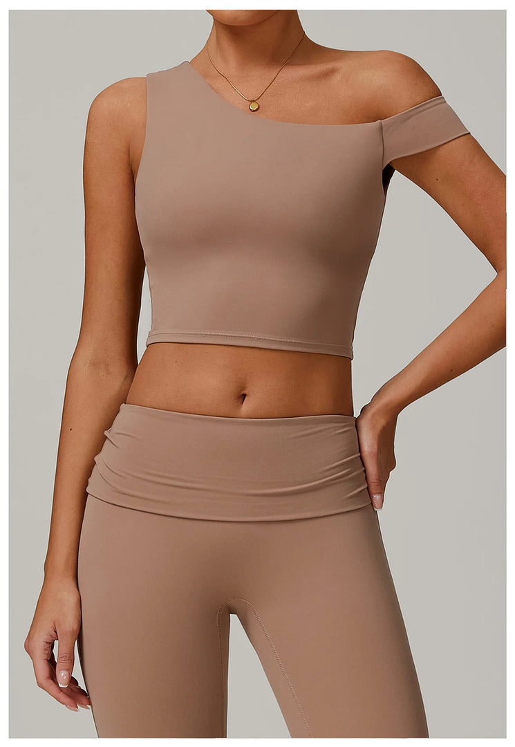 Breathable One Shoulder Sculpted Performance Contour Bra