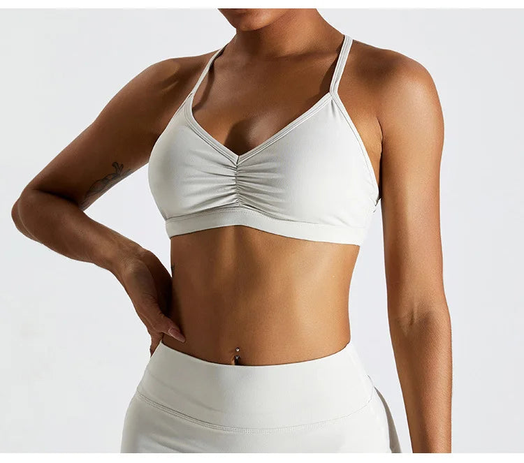 Seamless Back Contour Sport Bra Moisture-Wicking Quick-Dry