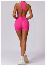 Load image into Gallery viewer, Luxurious Contour Performance Zip Front Yoga Romper
